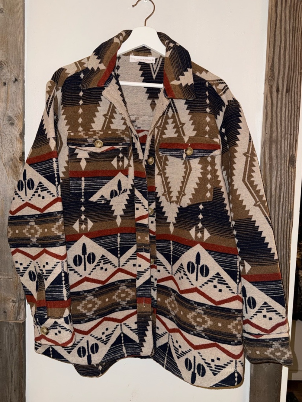 Women’s Boho Patterned Button-Up Shacket